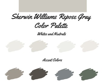 Repose Gray by Sherwin Williams whole home color palette - interior paint palette