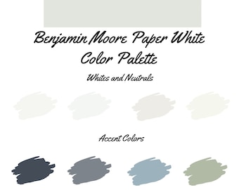 Paper White by Benjamin Moore whole home color palette - interior paint palette