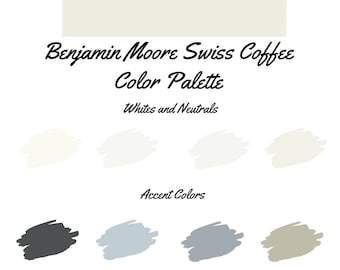 Swiss Coffee by Benjamin Moore whole home color palette - interior paint palette