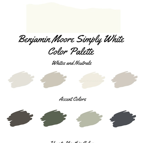 Simply White by Benjamin Moore whole home color palette - interior paint palette