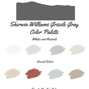 Palette de couleurs pour toute la maison Grizzle Grey de Sherwin Williams - palette de couleurs intérieures