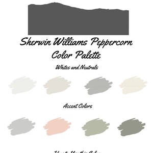 Peppercorn by Sherwin Williams whole home color palette - interior paint palette