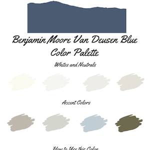 Van Deusen Blue by Benjamin Moore whole home color palette - interior paint palette