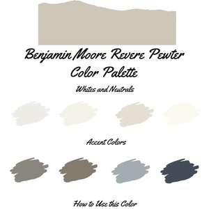 Revere Pewter by Benjamin Moore whole home color palette - interior paint palette