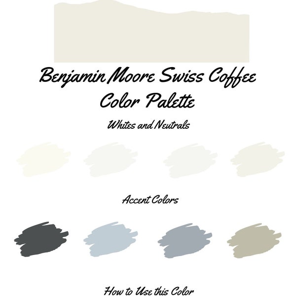 Swiss Coffee by Benjamin Moore whole home color palette - interior paint palette