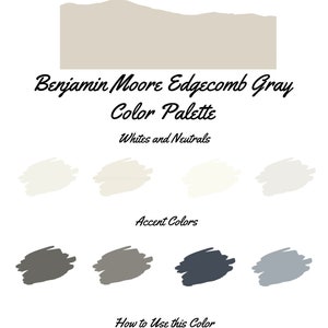 Paleta de pintura para todo el hogar Edgecomb Grey de Benjamin Moore - paleta de colores para interiores