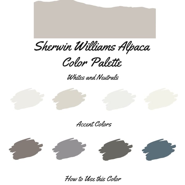 Alpaca by Sherwin Williams whole home color palette - interior paint palette