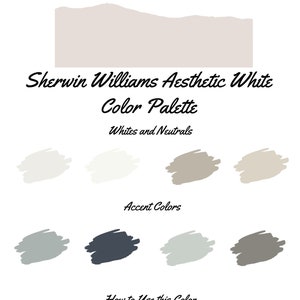 Aesthetic White by Sherwin Williams whole home color palette - interior paint palette