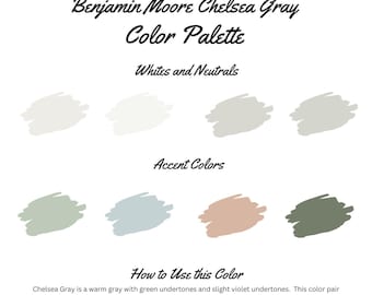 Chelsea Gray by Benjamin Moore whole home color palette - interior paint palette