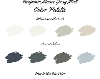 Gray Mist by Benjamin Moore whole home color palette - interior paint palette