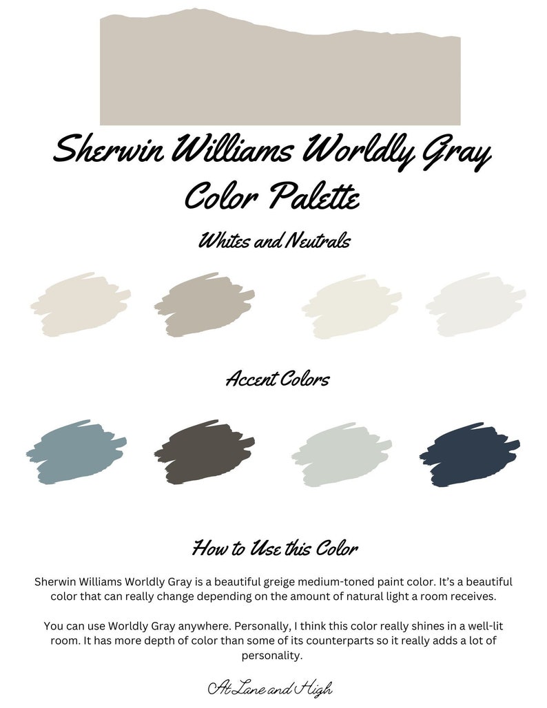 Worldly Gray by Sherwin Williams Whole Home Color Palette Interior
