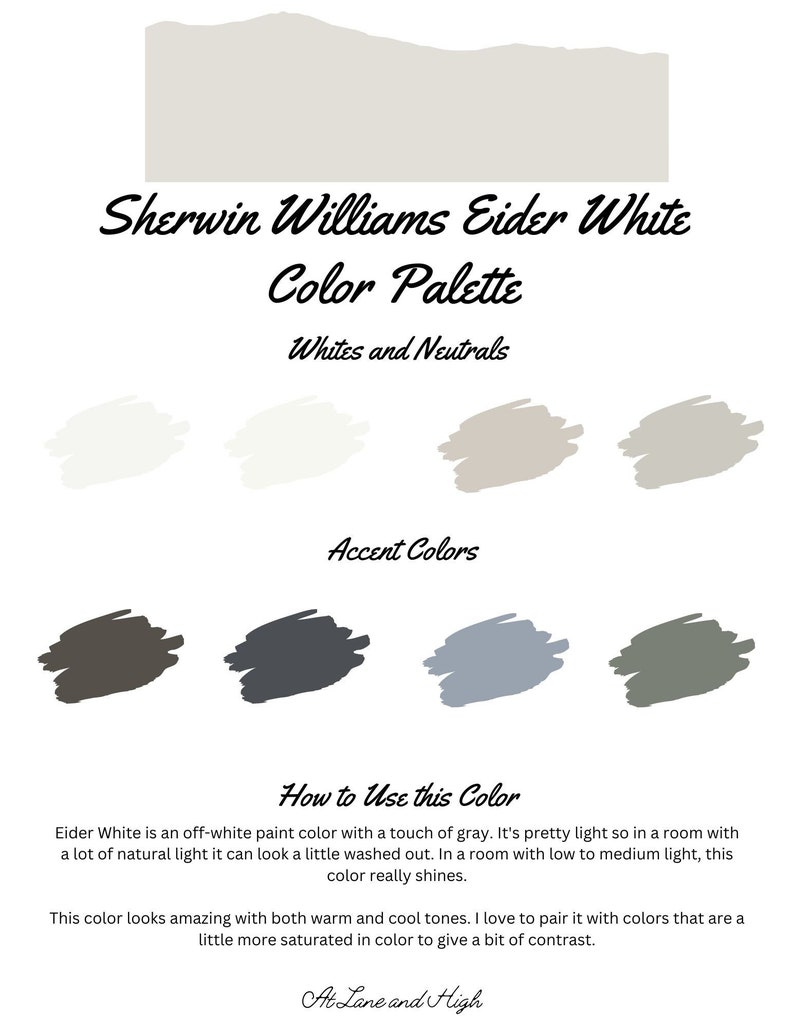 Eider White by Sherwin Williams Whole Home Color Palette Interior Paint