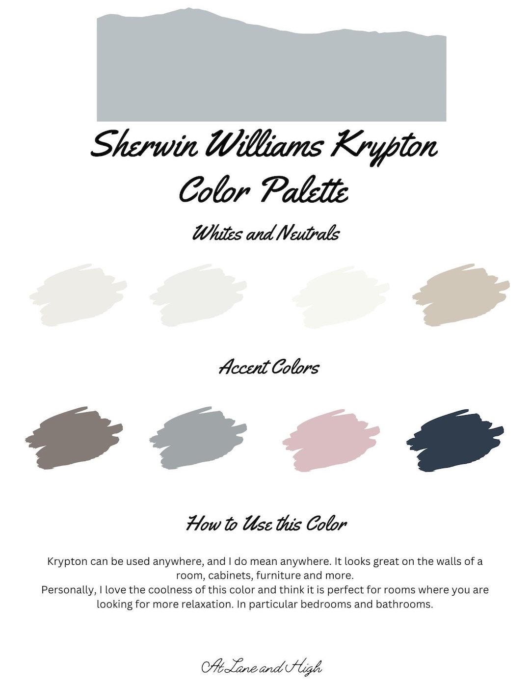 Krypton by Sherwin Williams Whole Home Color Palette Interior Paint