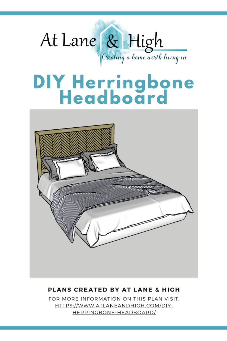 Headboard Build Plans, Herringbone Headboard Build Plans, DIY Headboard