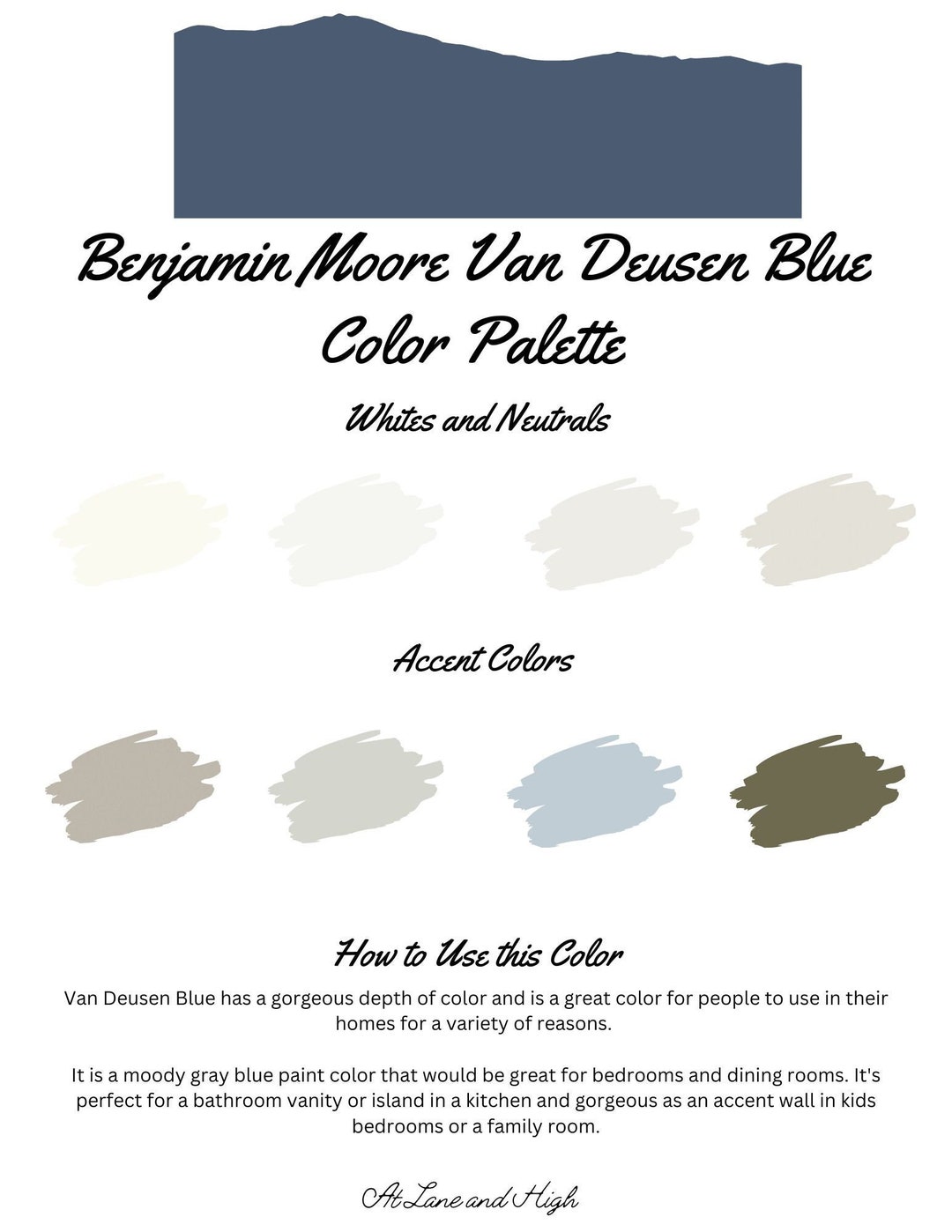 Van Deusen Blue by Benjamin Moore Whole Home Color Palette Interior
