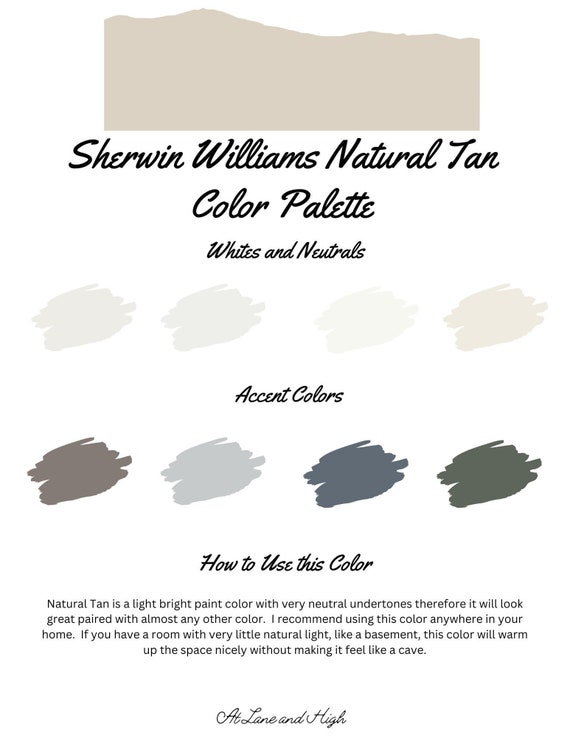 Natural Tan by Sherwin Williams Whole Home Color Palette Interior Paint  Palette 