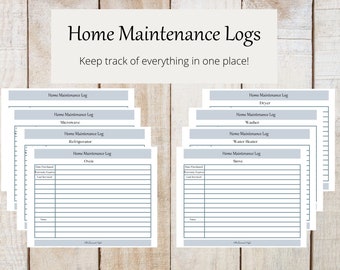 Home Maintenance Logs