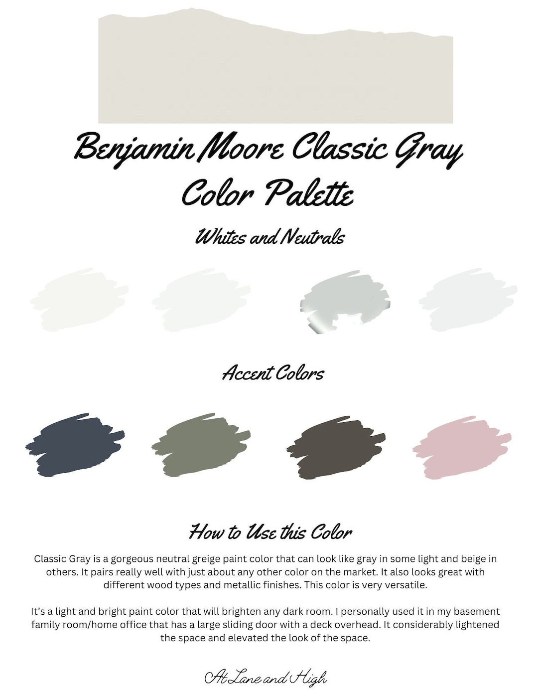Classic Gray by Benjamin Moore Whole Home Color Palette Interior