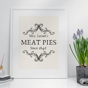 Mrs. Lovett&#39;s Meat Pies Poster, Sweeney Todd Poster, Musical Theatre Poster, Broadway, Funny Theatre Gift