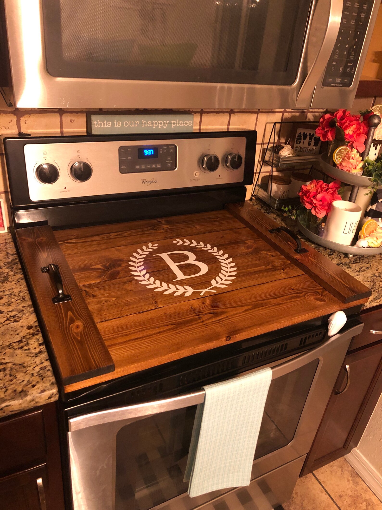 Stove Top Cover Noddle Board Wooden Stove Top Cover Etsy