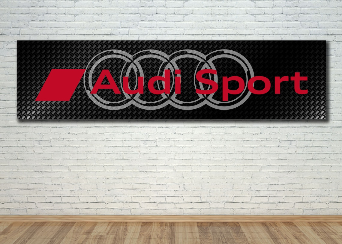 Audi Sport logo cars carbon background Banner Sign Gift Etsy