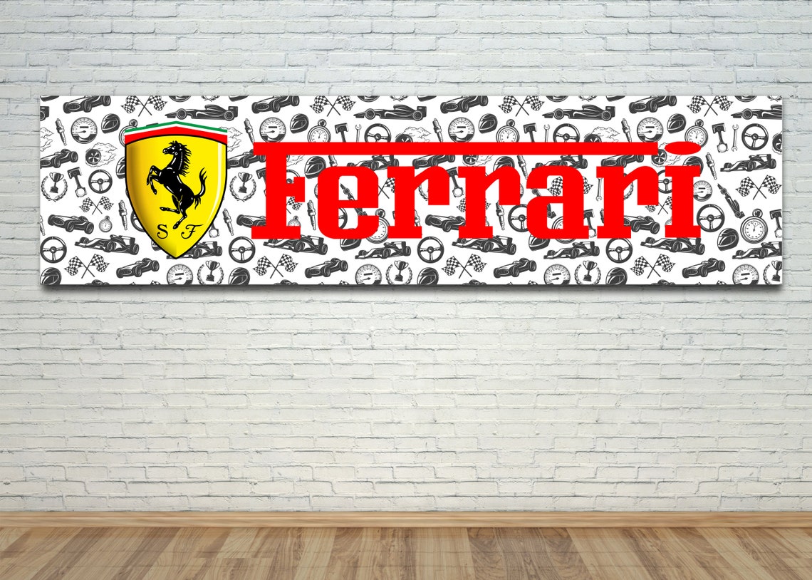 Ferrari Racing Pattern Banner Sign Decoration Gift Workshop | Etsy