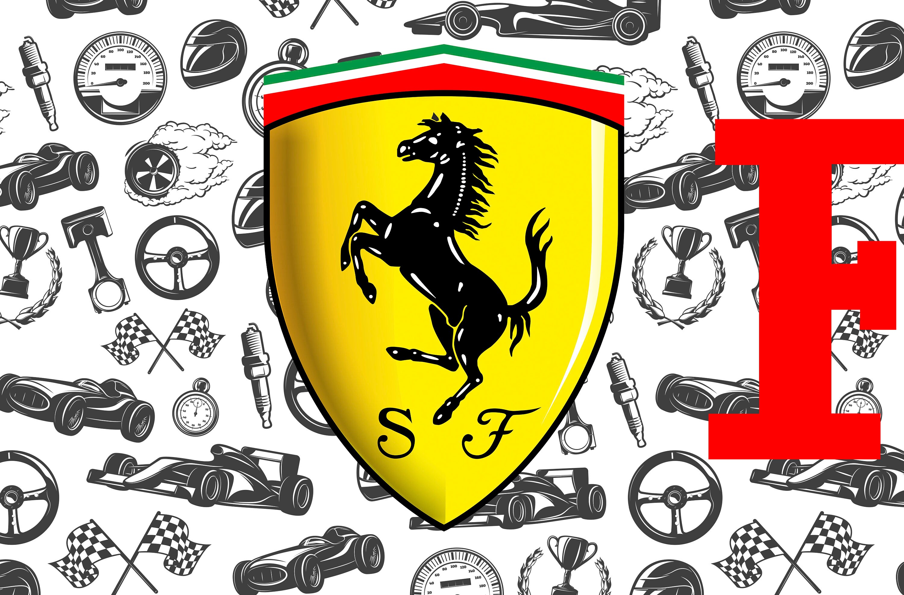 Ferrari Racing Pattern Banner Sign Decoration Gift Workshop | Etsy