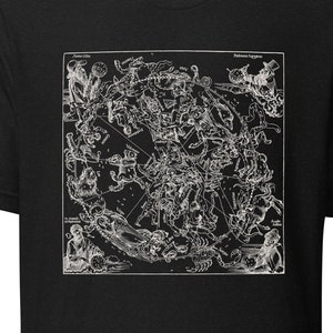 Carta astrológica / Camiseta gráfica de criaturas míticas