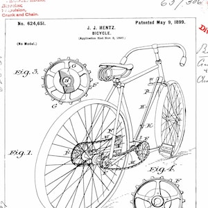 Fahrrad Patent Grafik T-Shirt