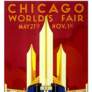 Grafik T-Shirt Vintage Chicago World's Fair Poster
