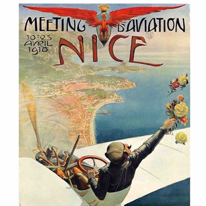 Vintage Airplane Travel to Nice, France Graphic Tee