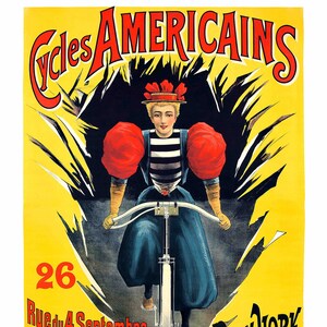 Cycles Americains illustré femme vintage vélo publicité graphique tee
