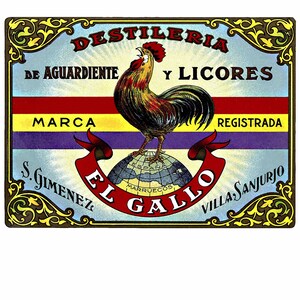 El Gallo Liquor Cartel Publicitario Camiseta de Arte Gráfico