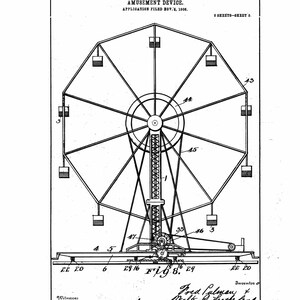Grafisches T-Shirt Vintage Riesenrad Patent