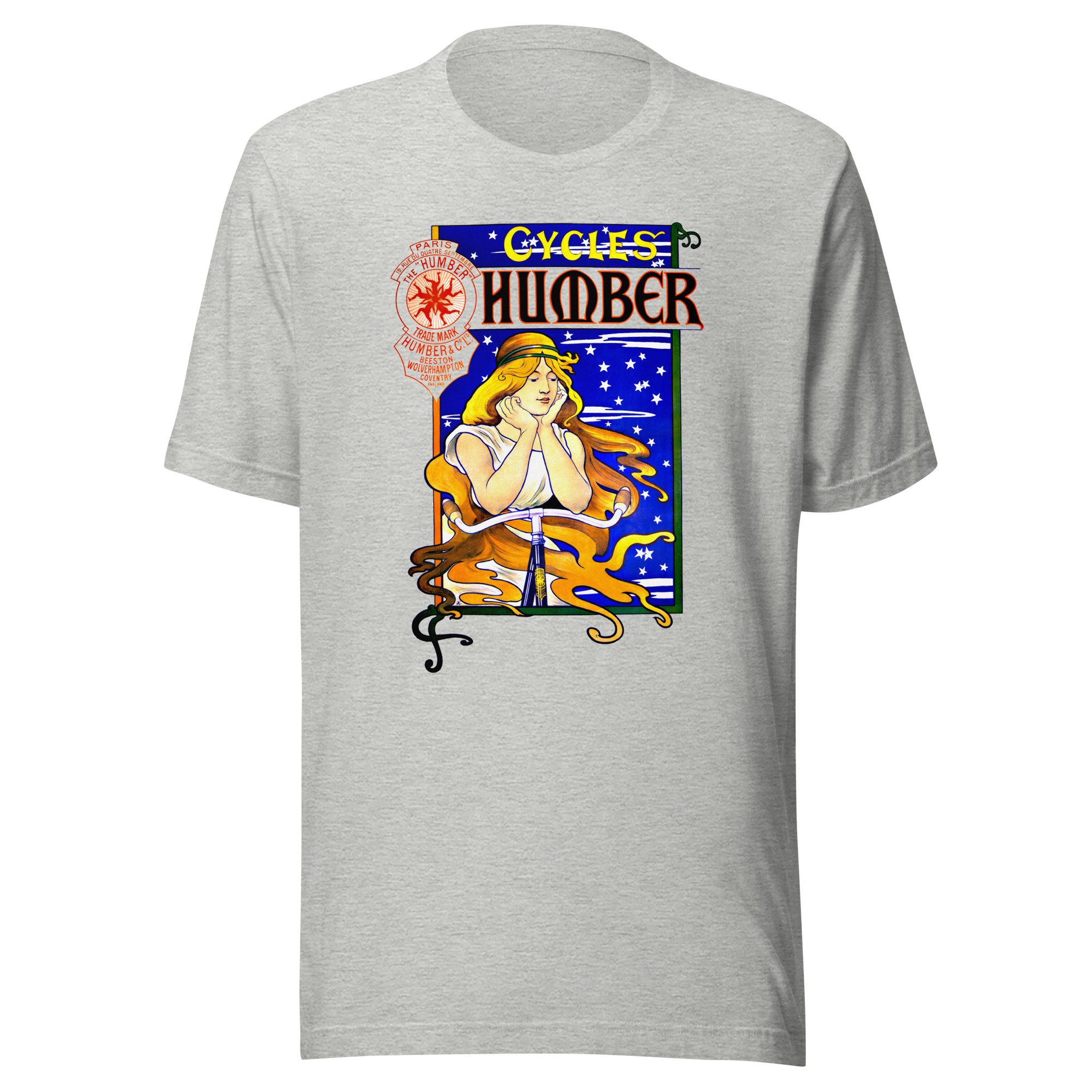 Humber Cycles Mucha Style Illustrated Woman Vintage Advertisement ...