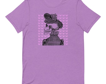 La Catrina Day of the Dead Tee, Vintage Calavera Skeleton Lady Shirt, Dia de los Muertos Sugar Skull, Mexican Folk Art Unisex Tee