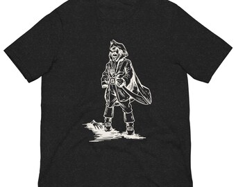 Vintage Pirate Graphic Tee, Antique Swashbuckler Buccaneer Shirt, Sword Fighter Captain, Nautical Adventure Gift, Unisex T-Shirt