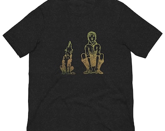 Funny Howling Dog Graphic Tee, Vintage Man and Dog Howling Shirt, Coyote Wolf Howl Illustration, Dog Lover Gift, Unisex T-Shirt
