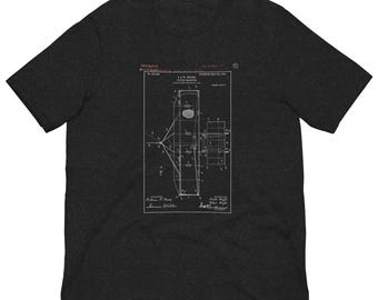 Wright Brothers Flying Machine Patent Tee, Vintage 1906 Airplane Blueprint Shirt, First Flight Aviation Gift, Pilot Aviator Unisex Tee
