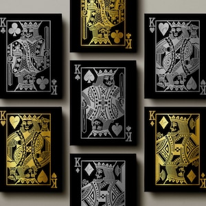 Personalised Gold/Silver King Playing Card Canvas / Custom Canvas / Hearts / Diamonds / Spades / Clubs / Canvas Prints / Wall Art