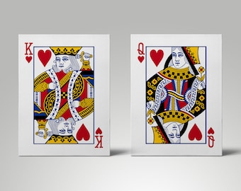 King and Queen of Hearts Canvas Print Set, His & Hers Wall Art