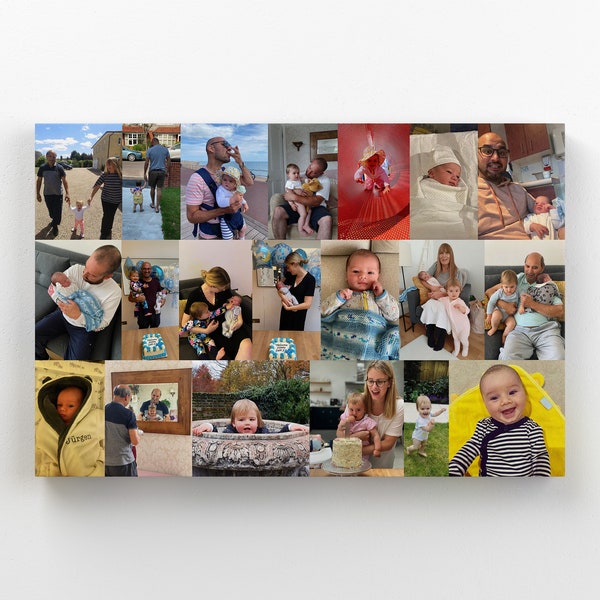 Personalised Collage Canvas / Custom Photo Canvas/ Montage Framed Canvas Print / Birthday Canvas / Anniversary Canvas