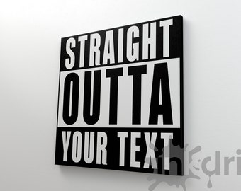 Personalized "Straight Outta" Canvas Print, Custom Wall Art