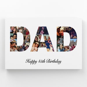 Personalisierte DAD Geburtstag Leinwand / Custom DAD Form Foto / Collage gerahmt Leinwanddruck / DAD Canvas