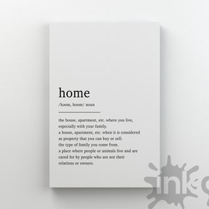 Personalised Word Definition Framed Canvas / Custom Dictionary Definition Art / Typography Canvas Print