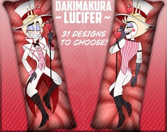 Funda de almohada Dakimakura LUCIFER de Hazbin Hotel (hecha por fans)