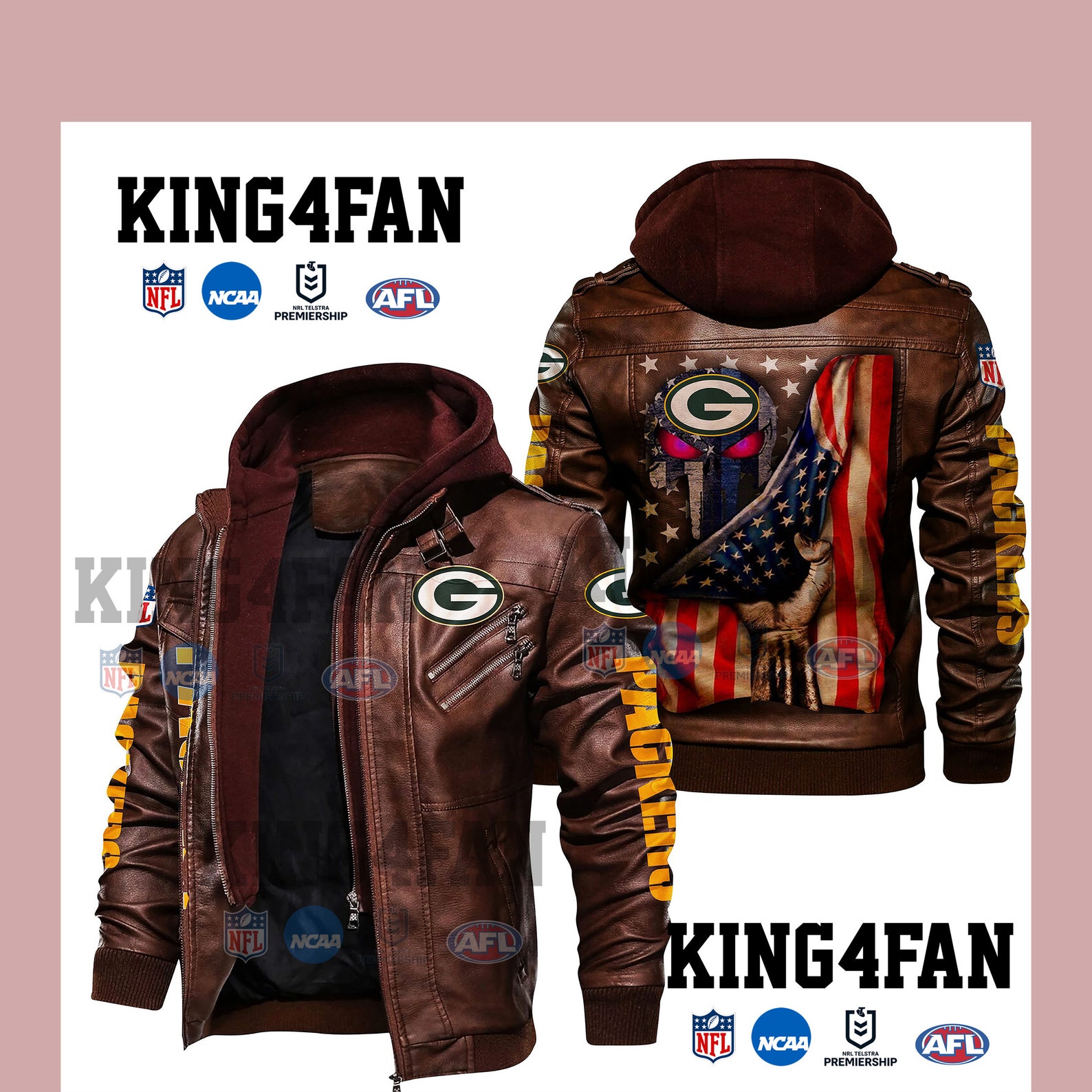 HVKC160 Green Bay Packers NFL Team Leather Jacket For Men and Etsy