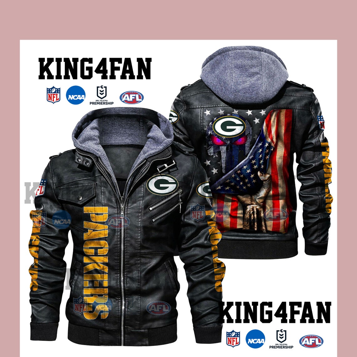 HVKC160 Green Bay Packers NFL Team Leather Jacket For Men and Etsy