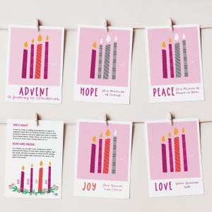 Adventsdevotionalien für die Familie | Druckbarer christlicher Advents-Countdown | Wöchentlich Hoffnung, Frieden, Freude, Liebe | Sofort Download
