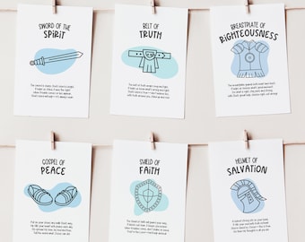 Armor of God Flashcards: Kids Bible Verse Learning, Ephesians 6 (Digital Download)